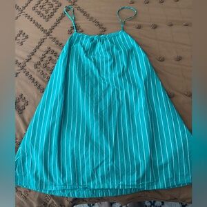 A New Day Teal and White Striped mini Dress